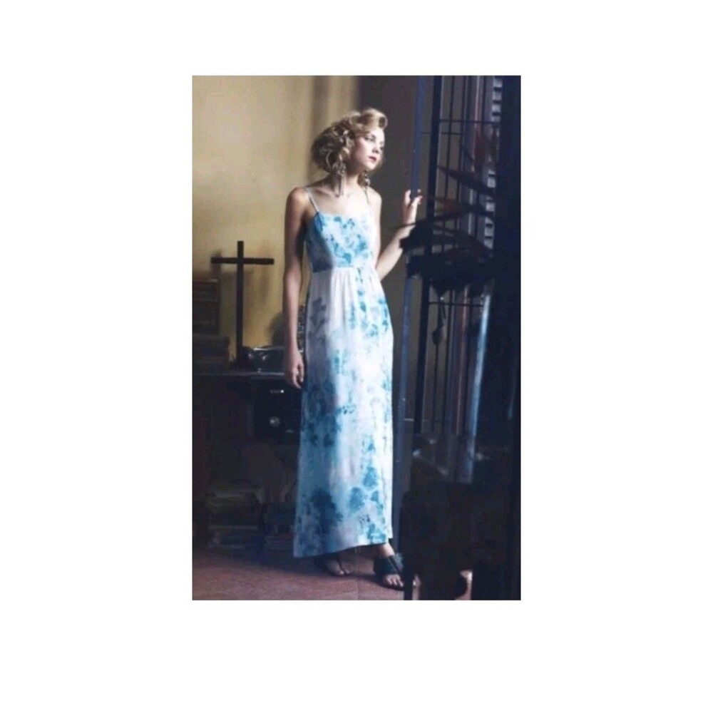 Moulinette Soeurs Anthropologie Wave Wash Silk Maxi Dress 4 Fairy Isle Romantic - Picture 1 of 9
